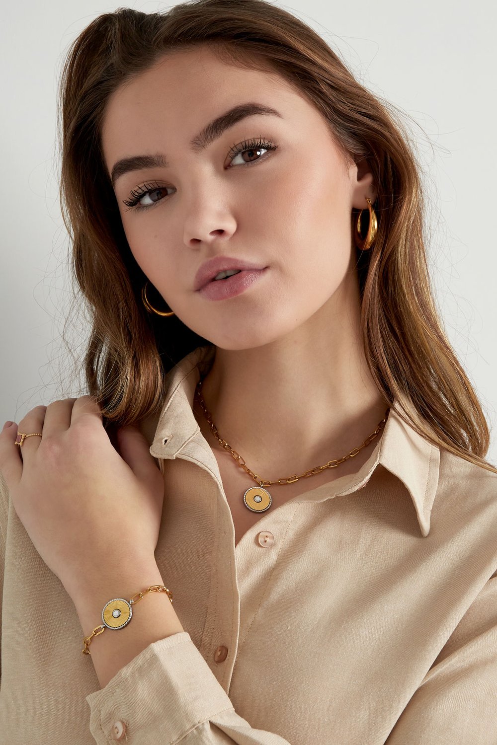 link necklace with gold/silver detail h5Picture4